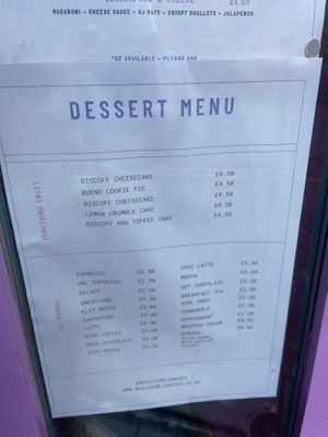 Menu - Desserts  at Wholesome Junkies in Manchester