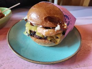 Truffle burger at Wholesome Junkies in Manchester