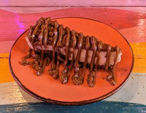 Biscoff cheesecake is one of the best cheesecakes I've ever had in my life, vegan or otherwise at Wholesome Junkies in Manchester