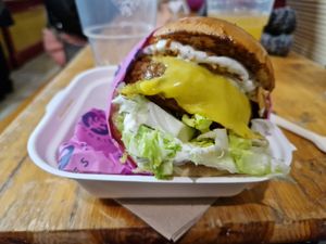 Chicken burger at Stockport Foodie Friday at Wholesome Junkies in Manchester