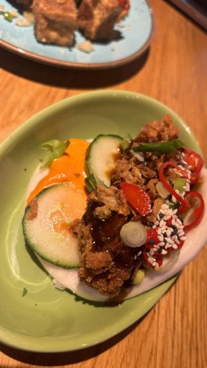 Duck bao bun  at Wholesome Junkies in Manchester