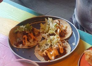 Cheeseburger tacos at Wholesome Junkies in Manchester
