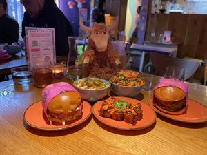 All the food 🤤  at Wholesome Junkies in Manchester