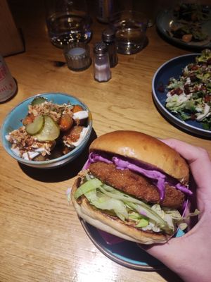 Burger at Wholesome Junkies in Manchester
