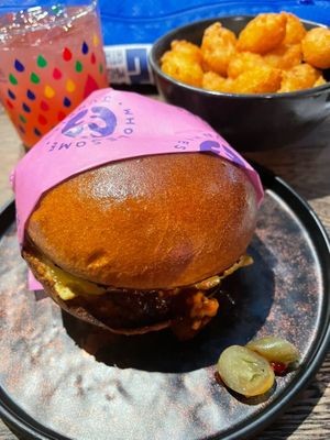 Chilli cranberry cheeseburger at Wholesome Junkies in Manchester