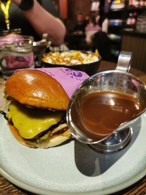 Festive burger of deliciousness at Wholesome Junkies in Manchester