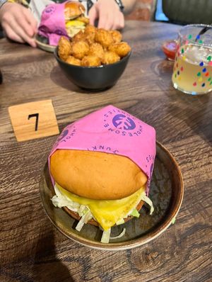 Classic burger with gluten free bunn recently  at Wholesome Junkies in Manchester