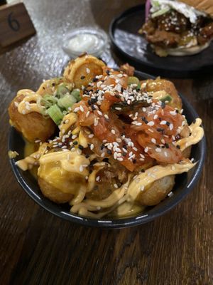 Kimchi Cheese Tots  at Wholesome Junkies in Manchester