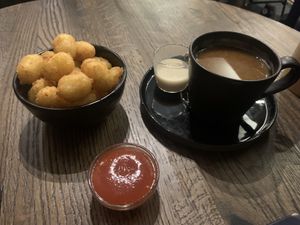 Coffee & hash brown bites   at Wholesome Junkies in Manchester