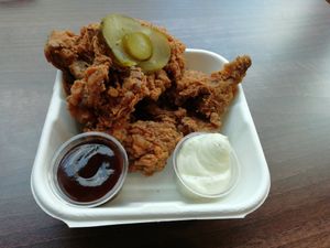 Wings made of oyster mushrooms at Wholesome Junkies in Manchester