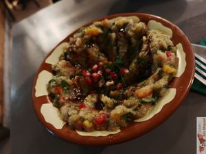 smoked eggplant caviar at Le Daily Syrien Veggie in Paris