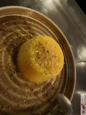 vegan orange flan dessert with orange blossom at Le Daily Syrien Veggie in Paris