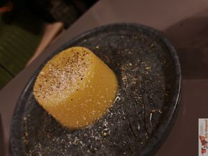 Vegan sweet, orange flan at Le Daily Syrien Veggie in Paris