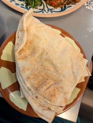 Flatbread that came with the mixed plate at Le Daily Syrien Veggie in Paris
