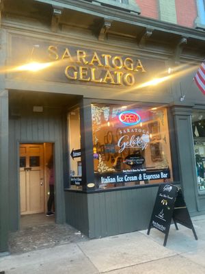 Outside  at Saratoga Gelato in Saratoga Springs