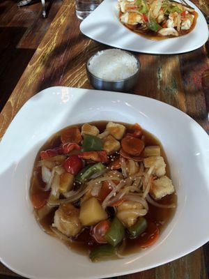 sweet and sour tofu  at 929 Kitchen & Bar in Columbia