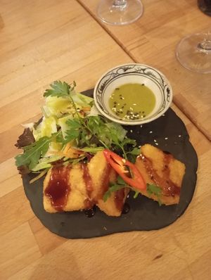 "Taliman" (Tofu Nuggets - crunchy fried  tofu nuggets with homemade Dip) at Moon in Berlin