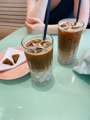 Strong Iced Coffees with a little treat to try at The Lala in Vienna