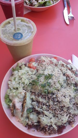 Salad and smoothie at The Lala in Vienna