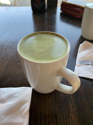 Macha latte at Ila Barú in Chihuahua