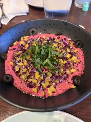 Beet hummus  at Ila Barú in Chihuahua