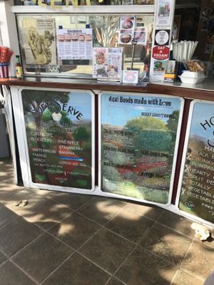 Fruity Soft serve and bowls at The Stand Natural Foods in Laguna Beach
