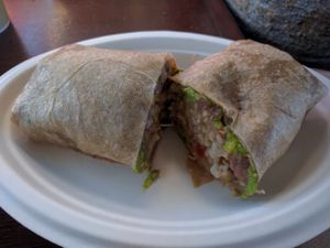 bean, rice and guacamole burrito at The Stand Natural Foods in Laguna Beach