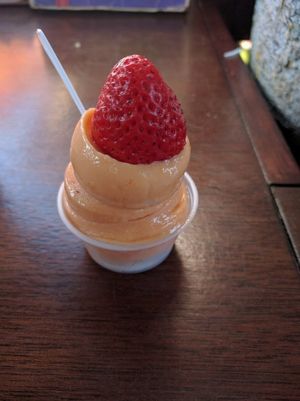 papaya soft serve at The Stand Natural Foods in Laguna Beach