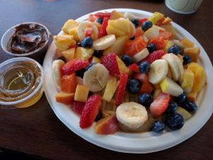 blueberry waffle at The Stand Natural Foods in Laguna Beach
