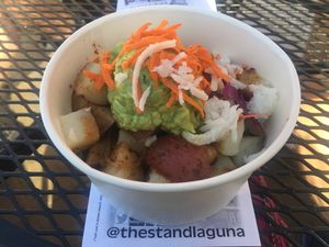 Steamed potato bowl at The Stand Natural Foods in Laguna Beach