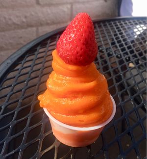 Persimmon soft serve at The Stand Natural Foods in Laguna Beach