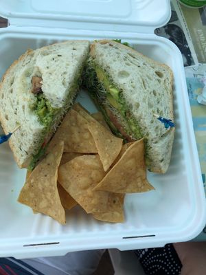 Avocado sandwich  at The Stand Natural Foods in Laguna Beach