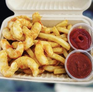 Vegan Shrimp & Fries at Vegan On The Go in Oakland Park