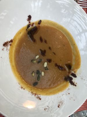 pumpkin soup  at Avocado in Crete