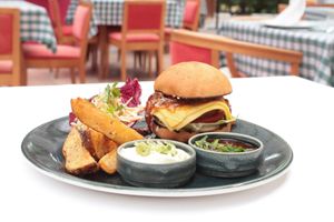 Vegan burger at Avocado in Crete