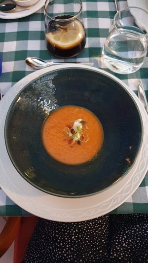 Pumpkin soup at Avocado in Crete
