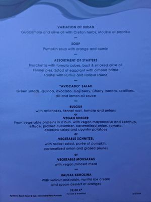 Dégustation menu at Avocado in Crete