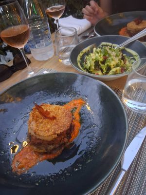 Vegan moussaka with avocado salad at Avocado in Crete