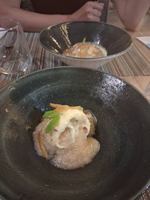 Halva with ice cream at Avocado in Crete