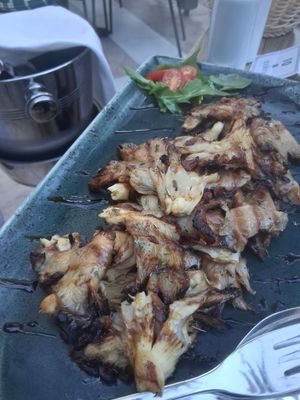 Grilled oyster mushrooms at Avocado in Crete
