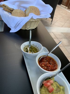 Breads and dips  at Avocado in Crete
