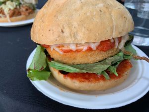 Chick’n parm at Fork My Life in Sarasota