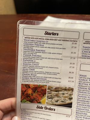 Menu  at Sam's in Joshua Tree