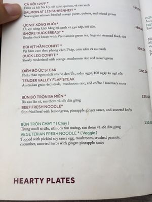 Menu 4 at Monsoon Bar & Kitchen in Hanoi