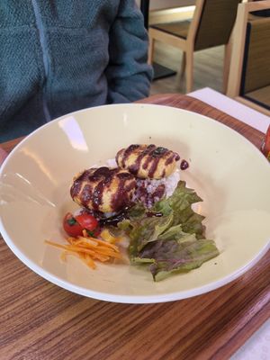 Vegan loco moco at Cafe Terrace Takachihoya in Miyazaki