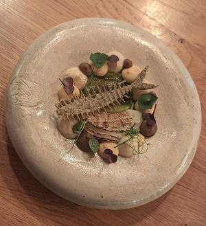 fake fish dish with an amazing collection of complimentarily selected sides at Fino in Gdansk