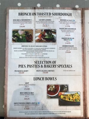 Menu (September 2019) at Gingers Welsh Bakery in Haverfordwest
