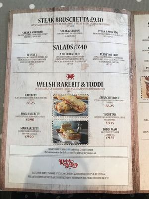 Menu (September 2019) at Gingers Welsh Bakery in Haverfordwest