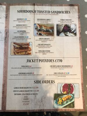 Menu (September 2019) at Gingers Welsh Bakery in Haverfordwest