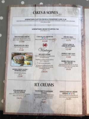 Menu (September 2019) at Gingers Welsh Bakery in Haverfordwest
